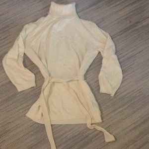 Cream light-weight turtleneck top